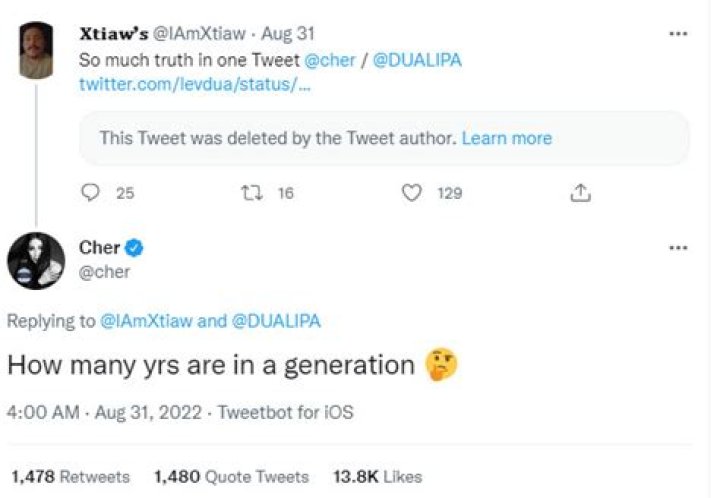
Cher Reacts to Dua Lipa Being Labeled the ‘Cher of Our Generation’ 